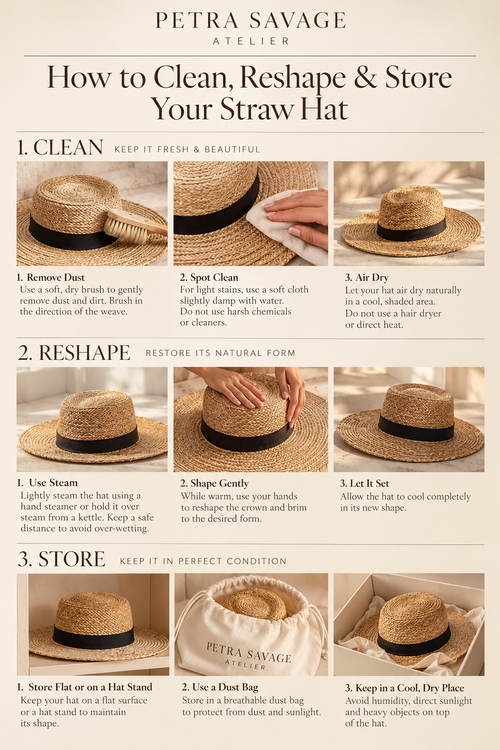 How to Clean, Reshape & Store Your Straw Hat