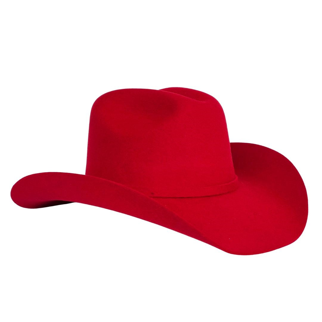 Adam Western Cowboy Crown Hat - Red