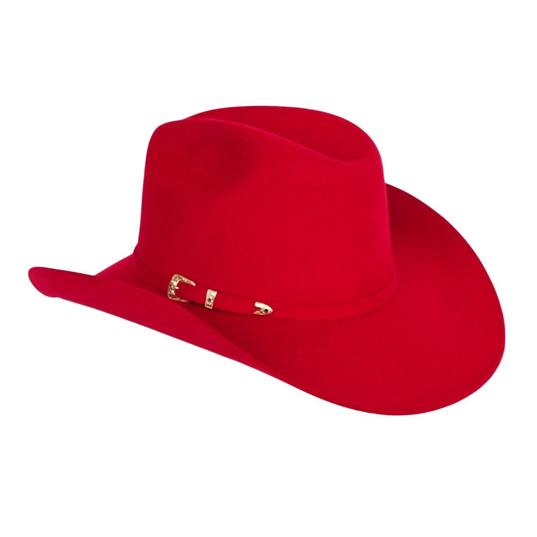 Adam Western Cowboy Crown Hat - Red