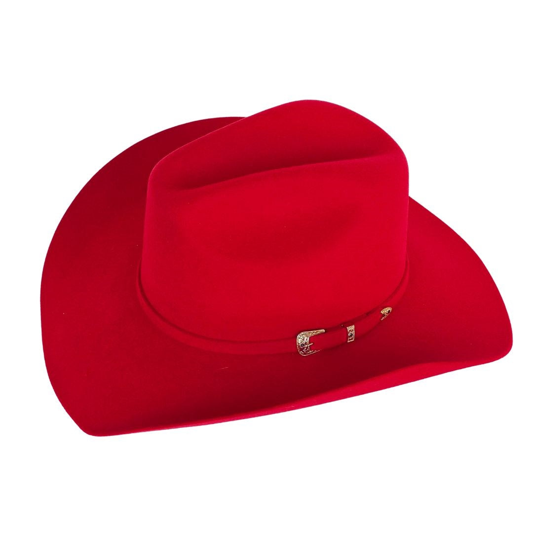 Adam Western Cowboy Crown Hat - Red