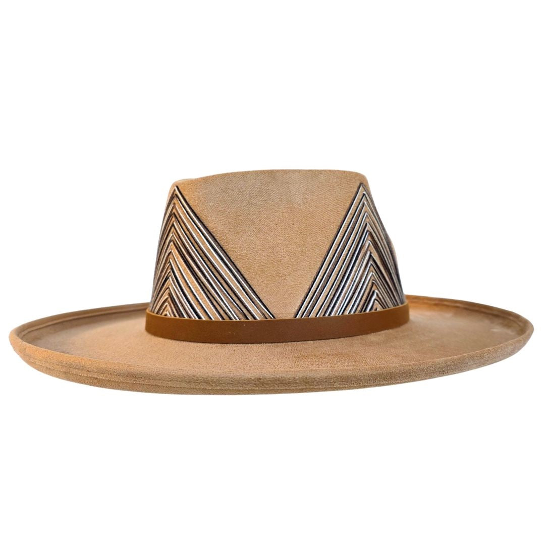 Ariela Diamond Crown Hat - Camel