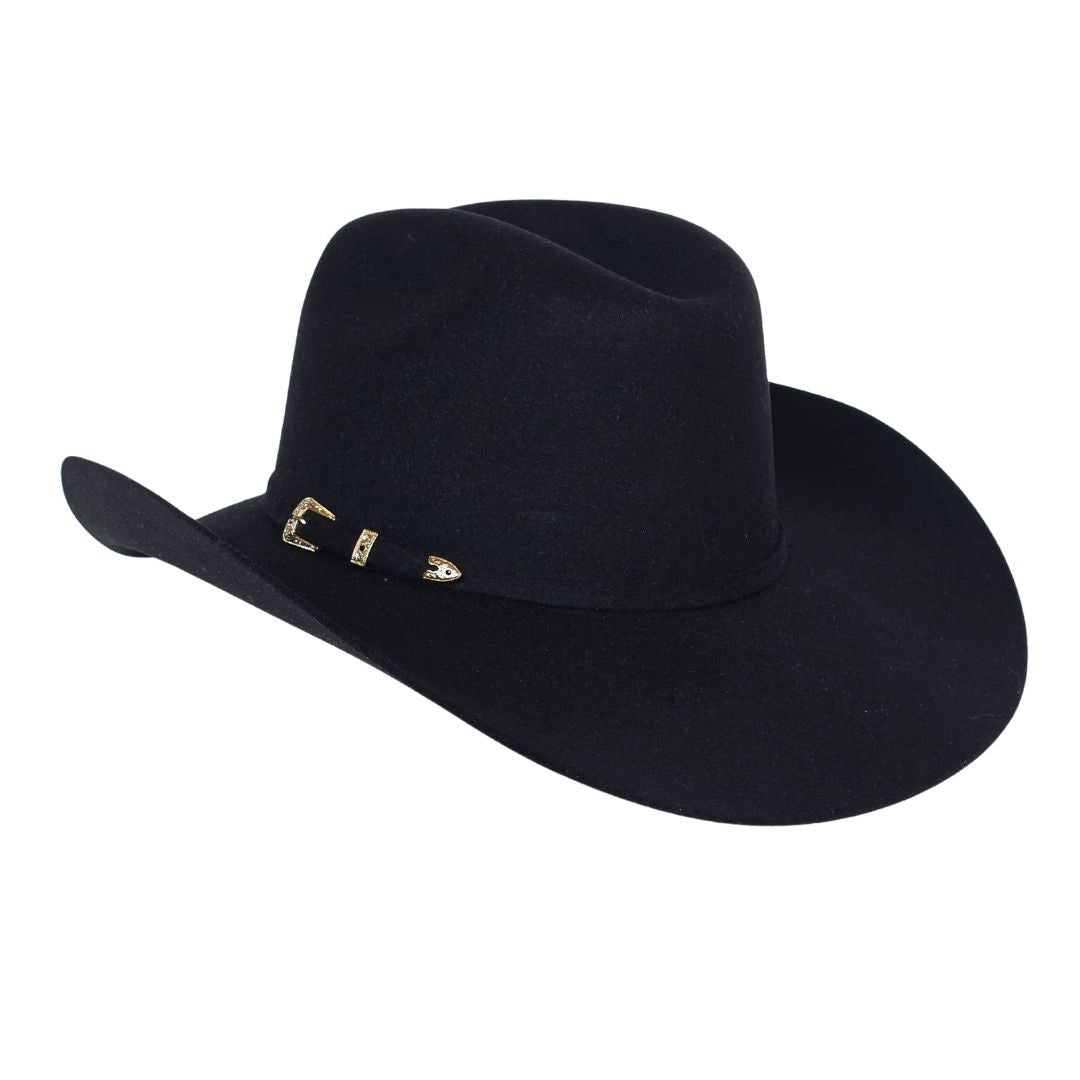 Ashton Western Cowboy Crown Hat - Black