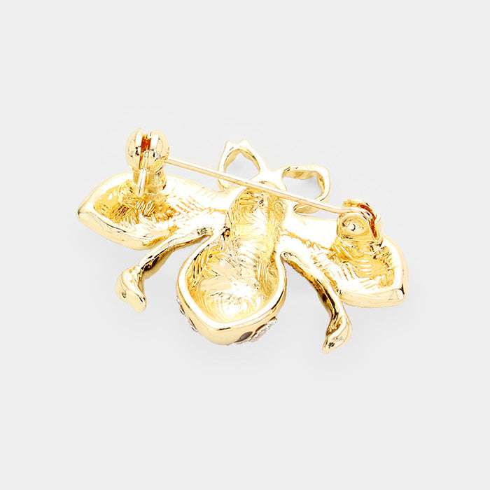 Crystal Paved Honey Bee Pin Brooch