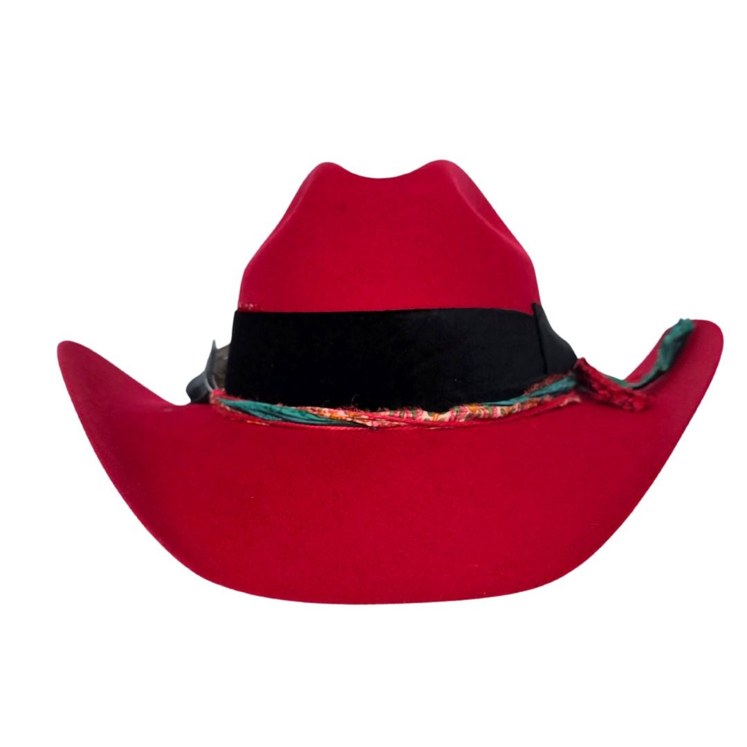 Bonnie Cowboy Crown Hat - Red
