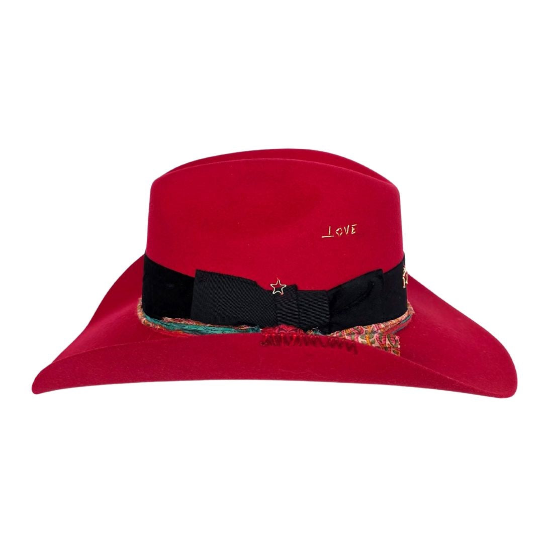 Bonnie Cowboy Crown Hat - Red