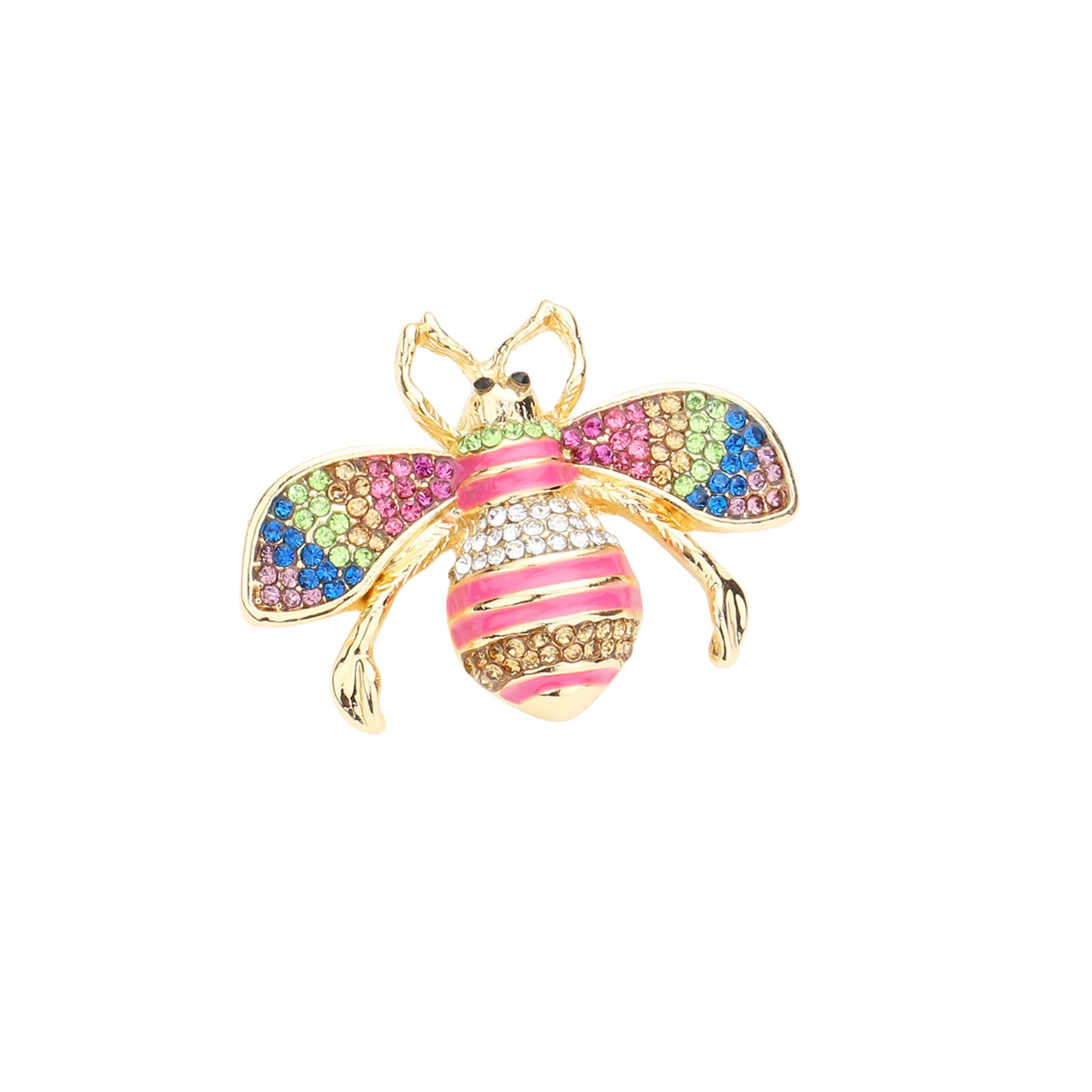Crystal Paved Honey Bee Pin Brooch