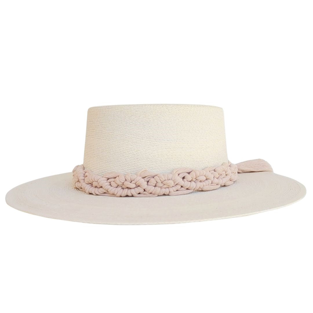 Elijah Straw Boater Crown Hat
