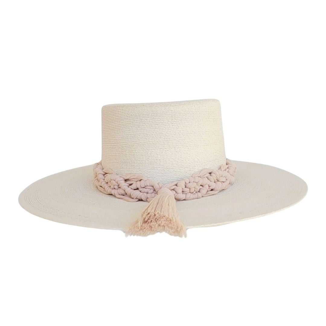 Elijah Straw Boater Crown Hat
