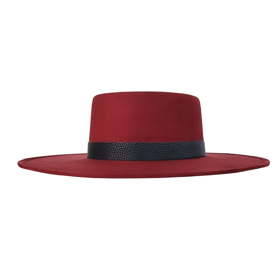 Ferazia Telescope Crown Hat - Burgundy