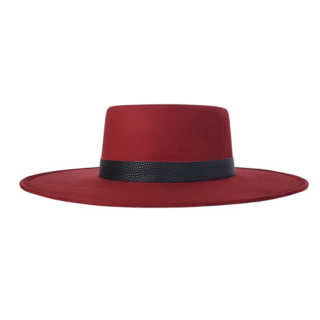 Ferazia Telescope Crown Hat - Burgundy