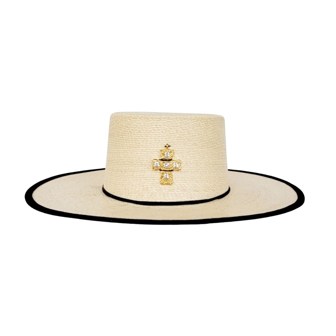Hadley Straw Boater Crown Hat