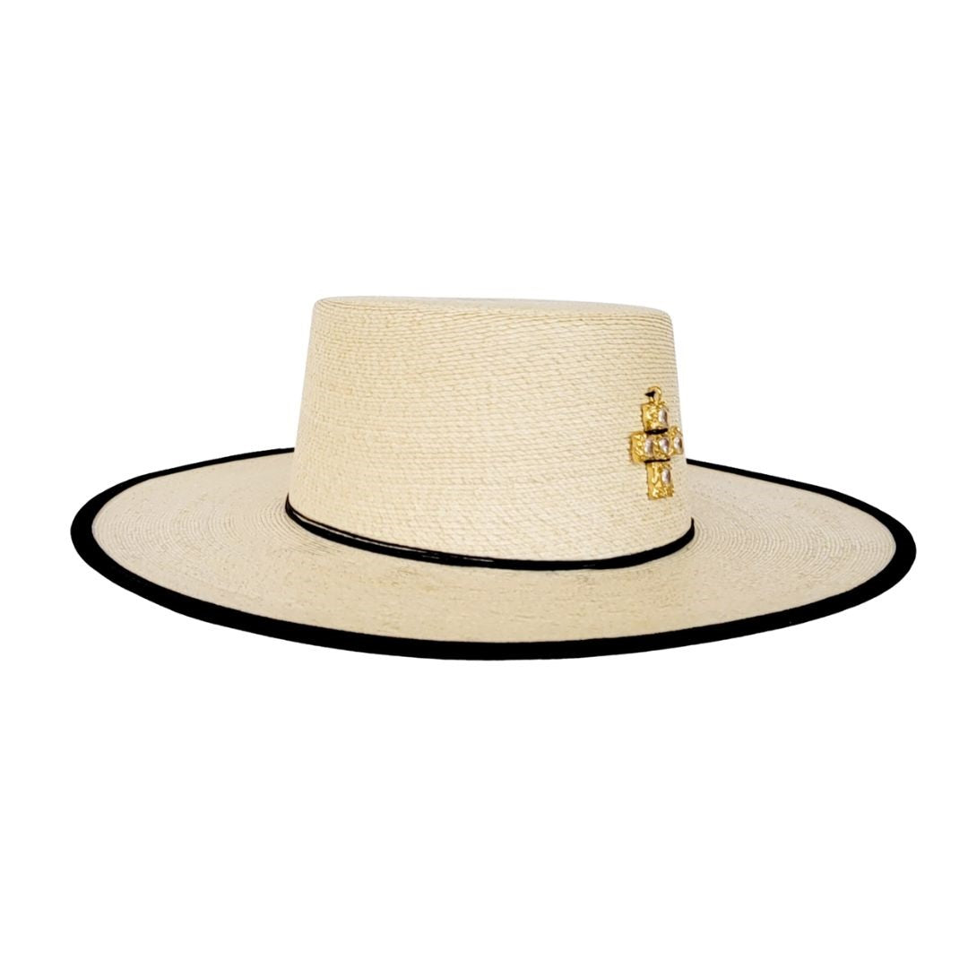 Hadley Straw Boater Crown Hat