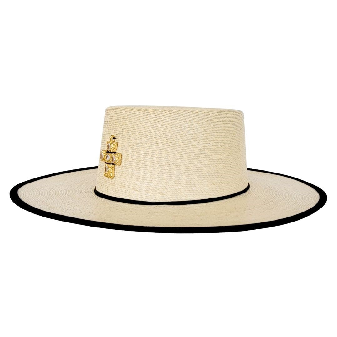 Hadley Straw Boater Crown Hat