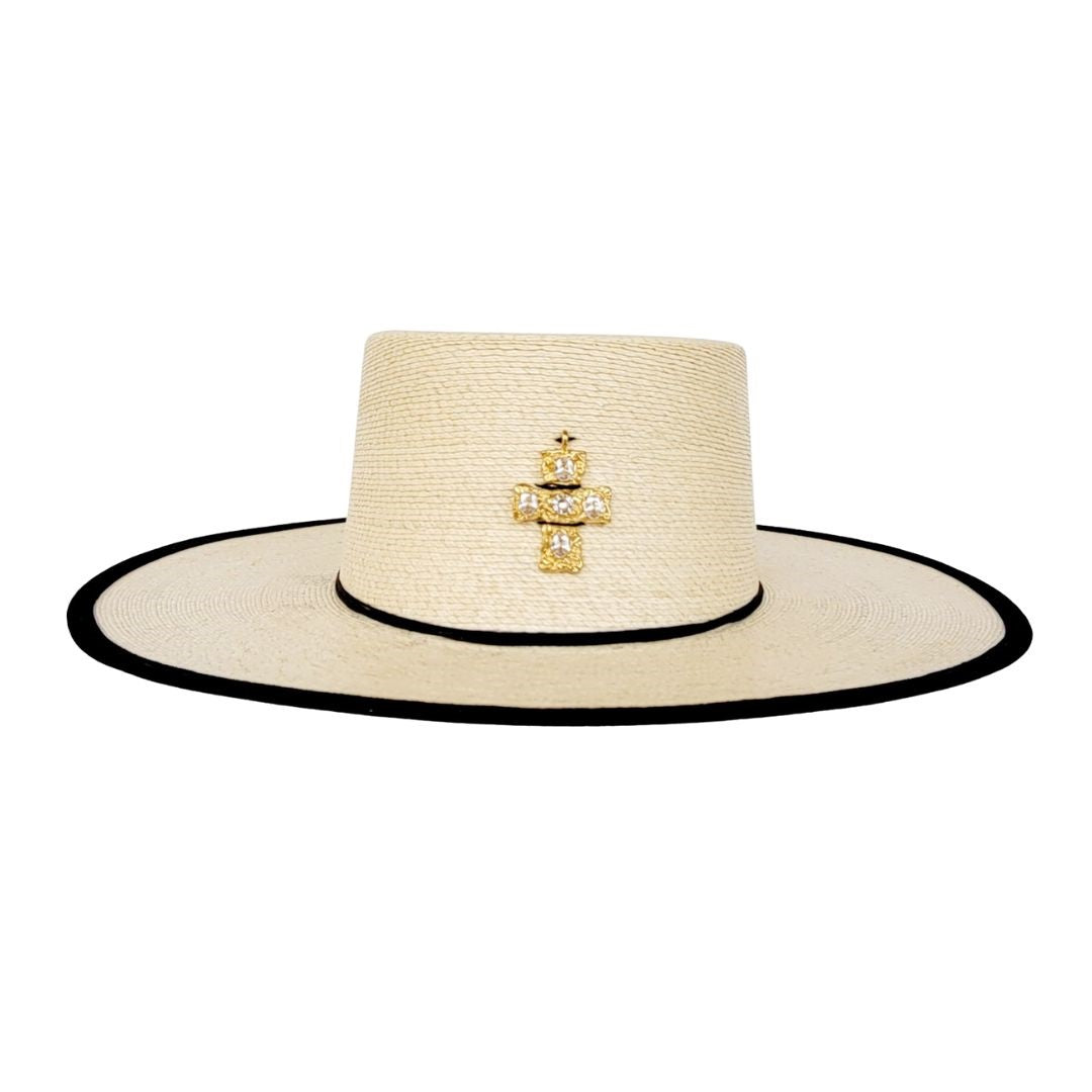 Hadley Straw Boater Crown Hat