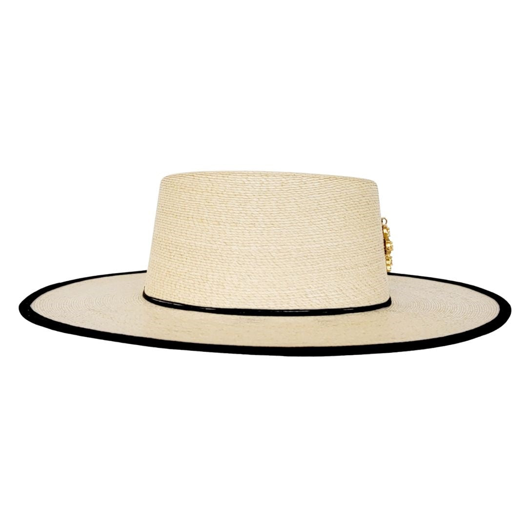 Hadley Straw Boater Crown Hat