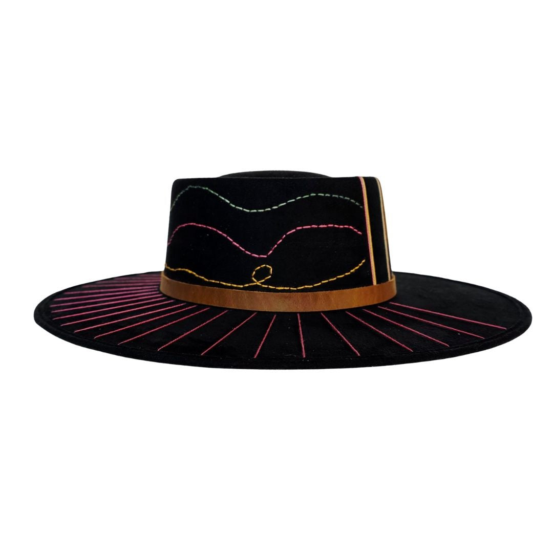 Hana Telescope Crown Hat - Black
