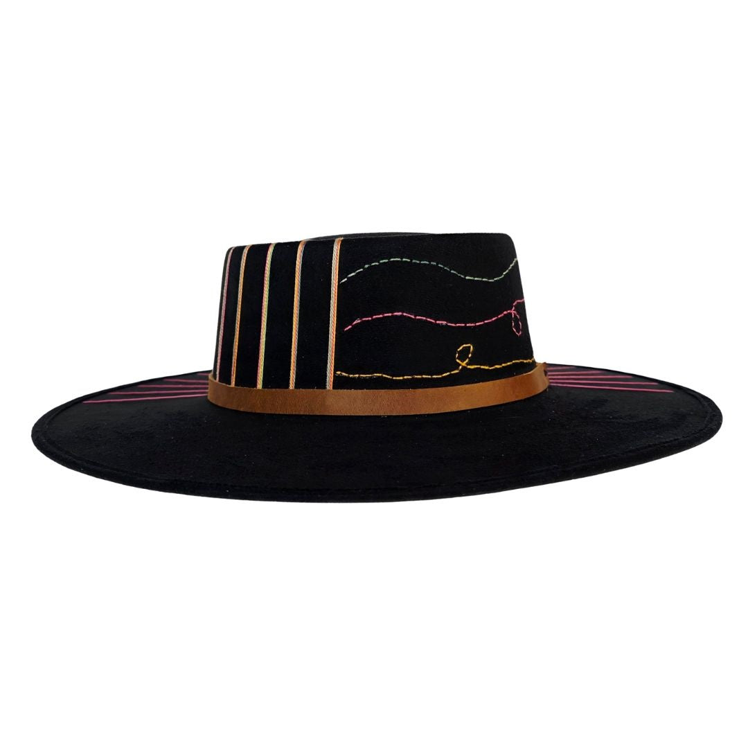 Hana Telescope Crown Hat - Black