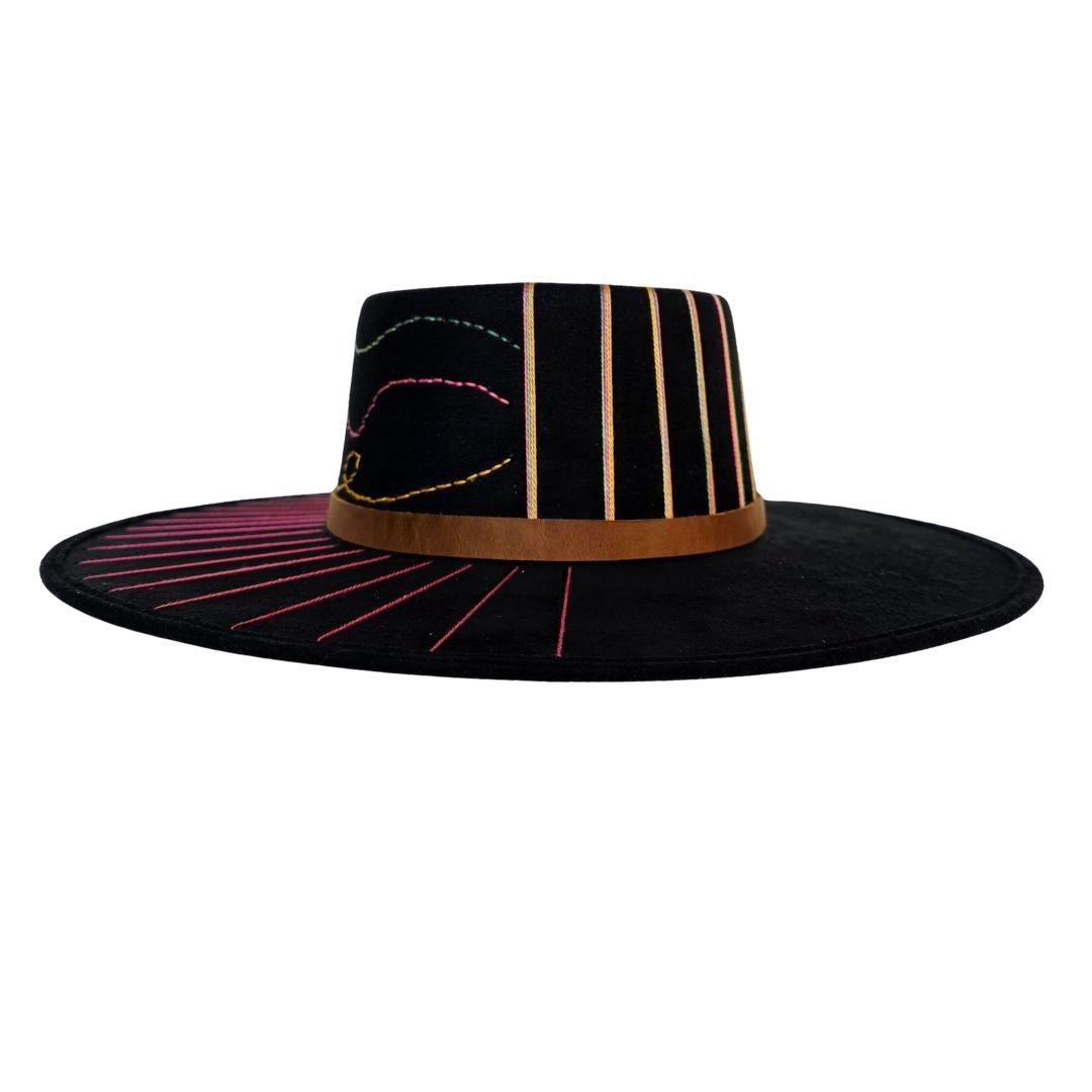 Hana Telescope Crown Hat - Black