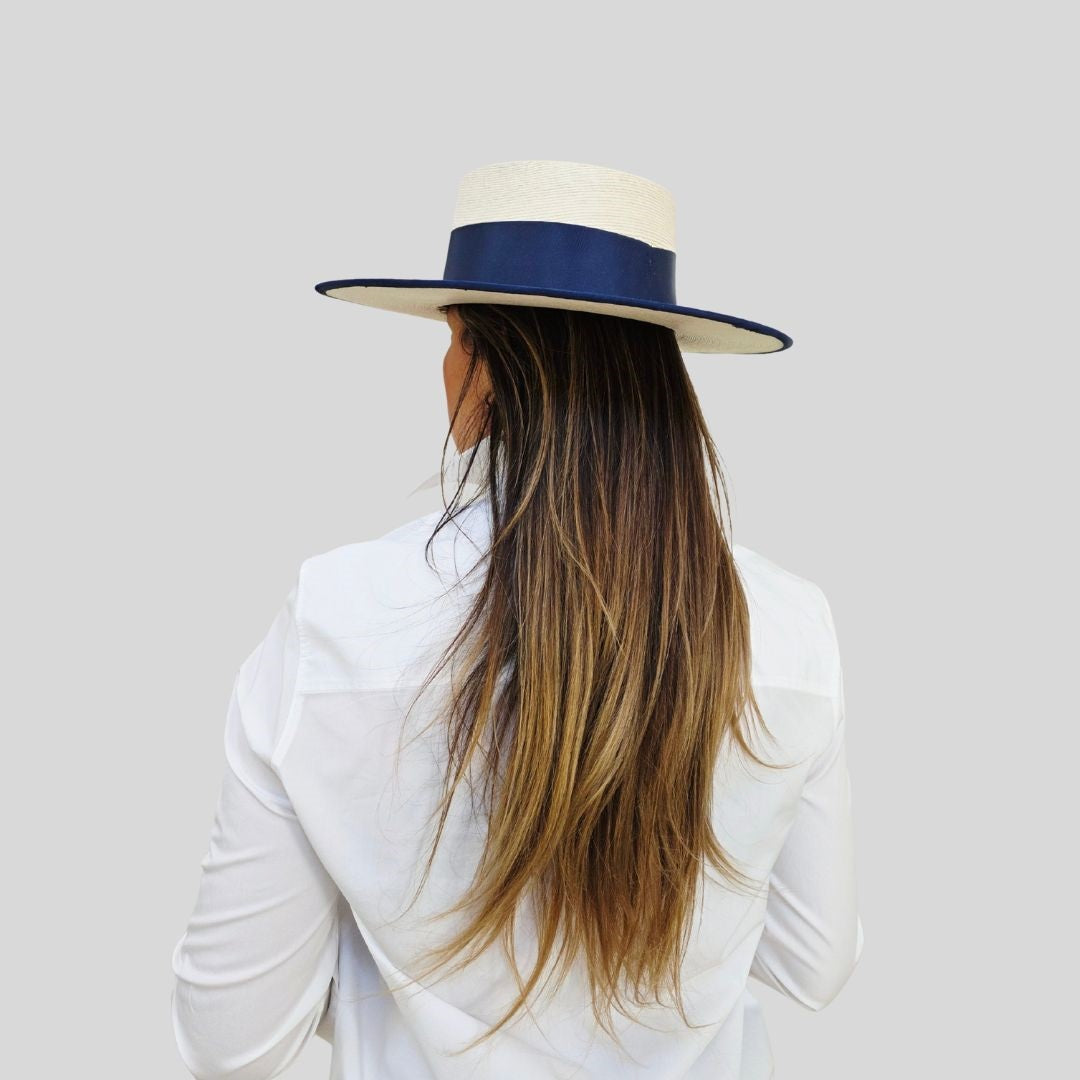 Isla Straw Boater Crown Hat