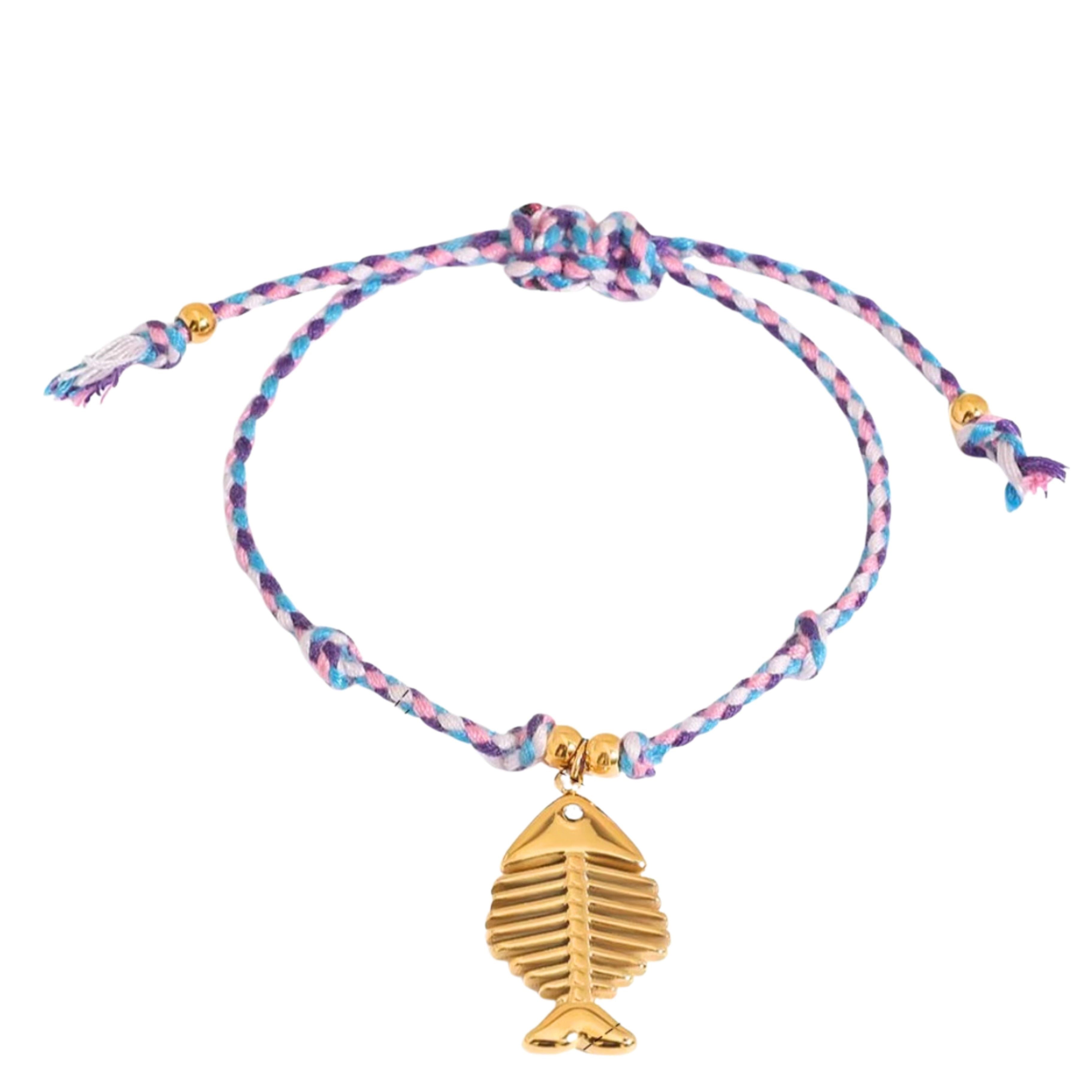 Summer Rope Spiral Shell Charms Bracelet