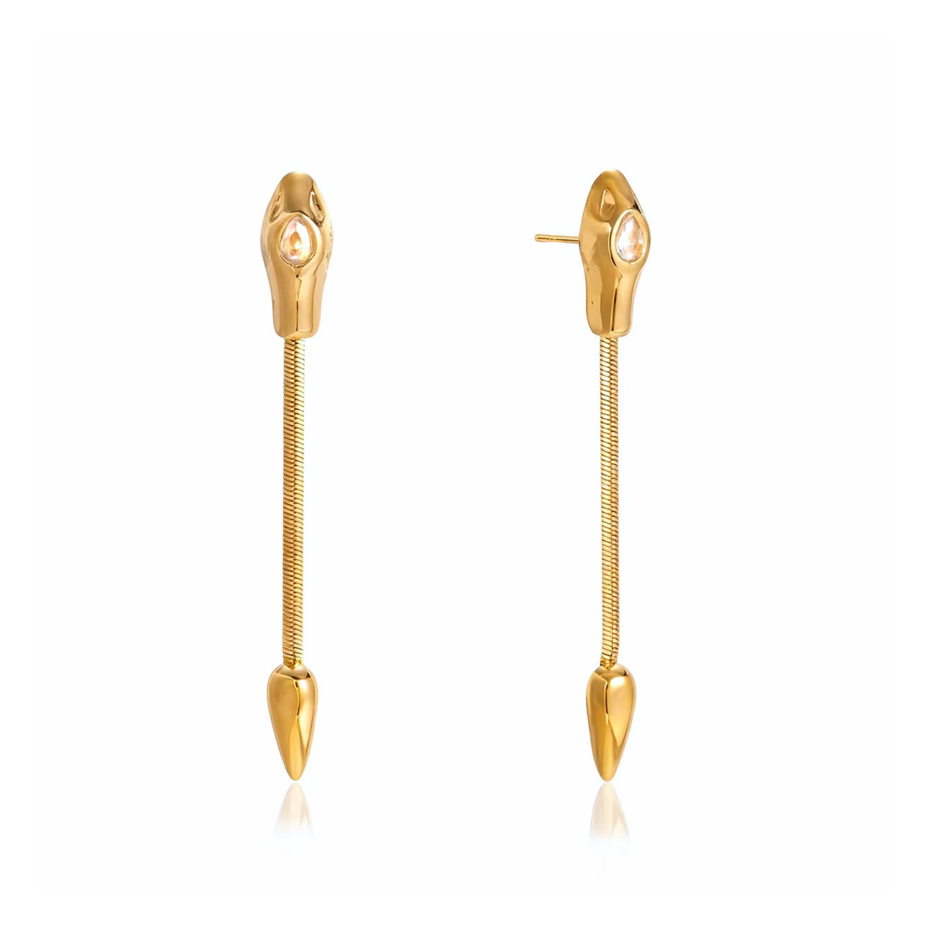 Minimalist Snake Head Dangle Earrings