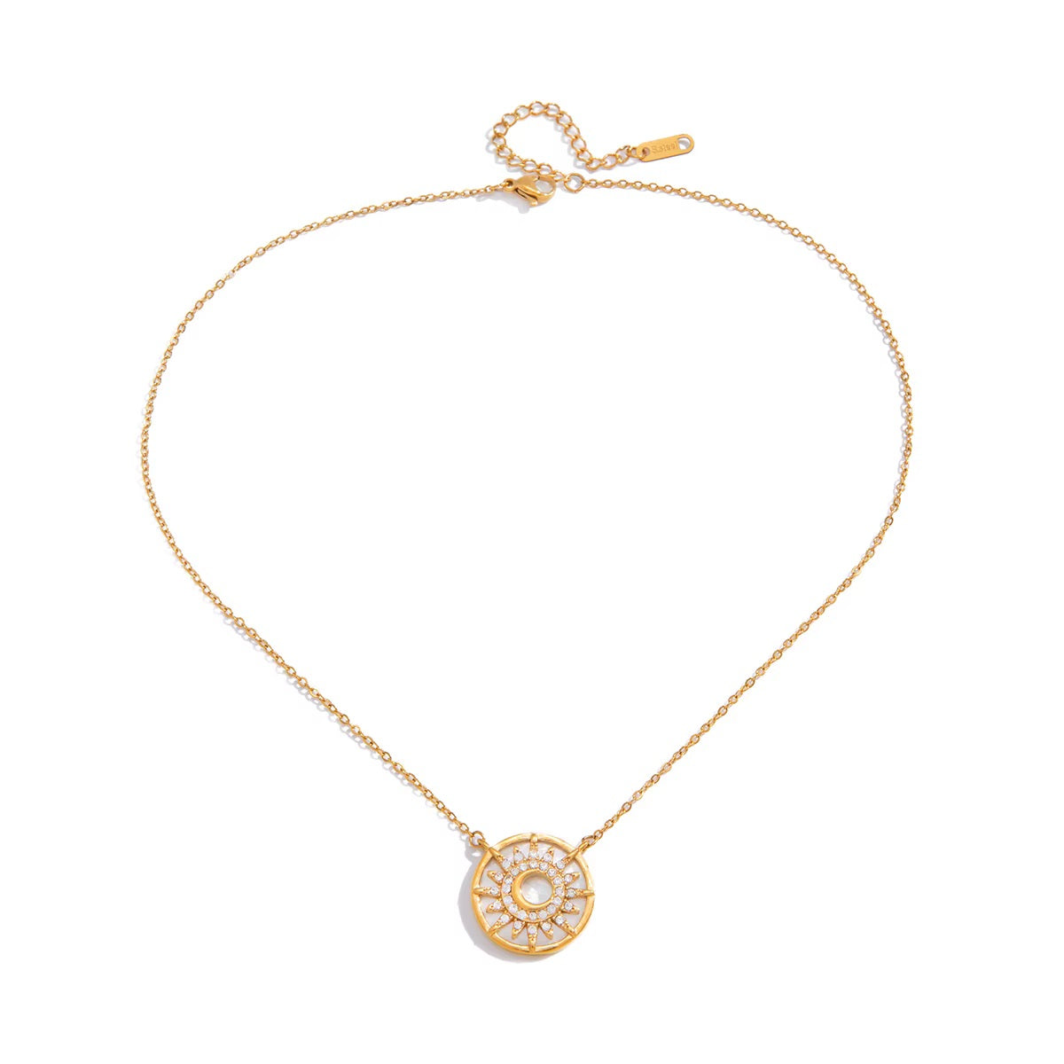 Sun and Moon Abalone Pendant Necklace