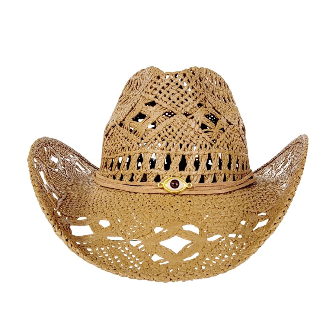 Jamie Vented Straw Western Hat
