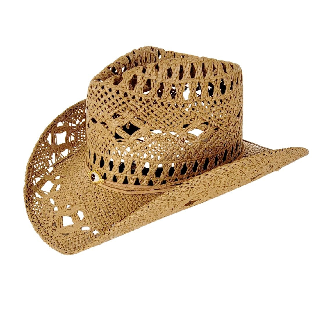 Jamie Vented Straw Western Hat