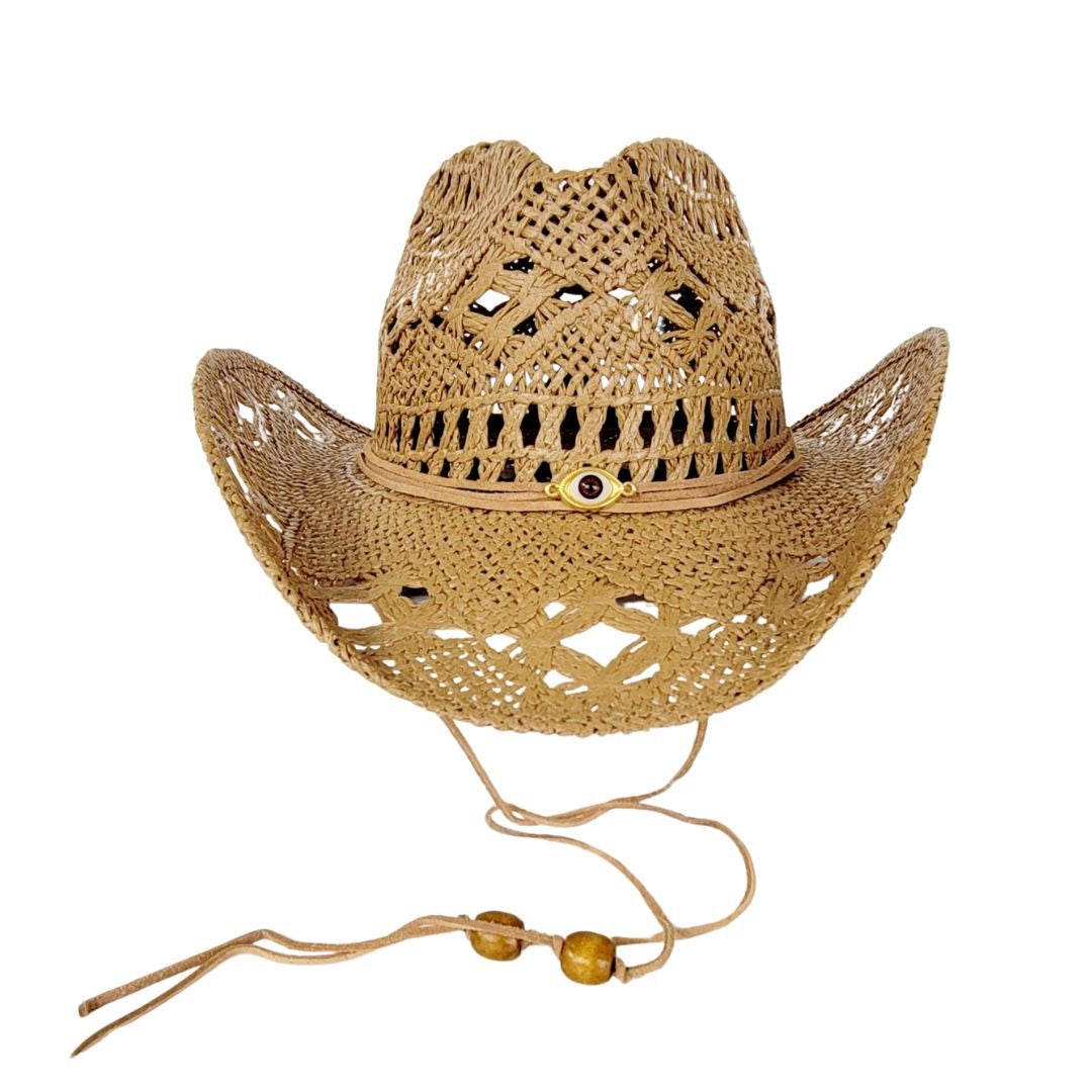 Jamie Vented Straw Western Hat