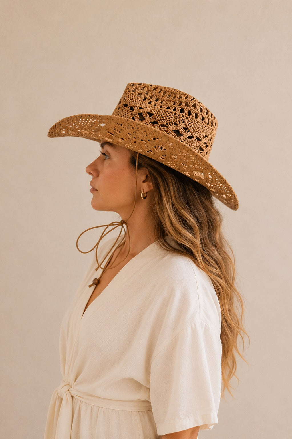 Jamie Vented Straw Western Hat