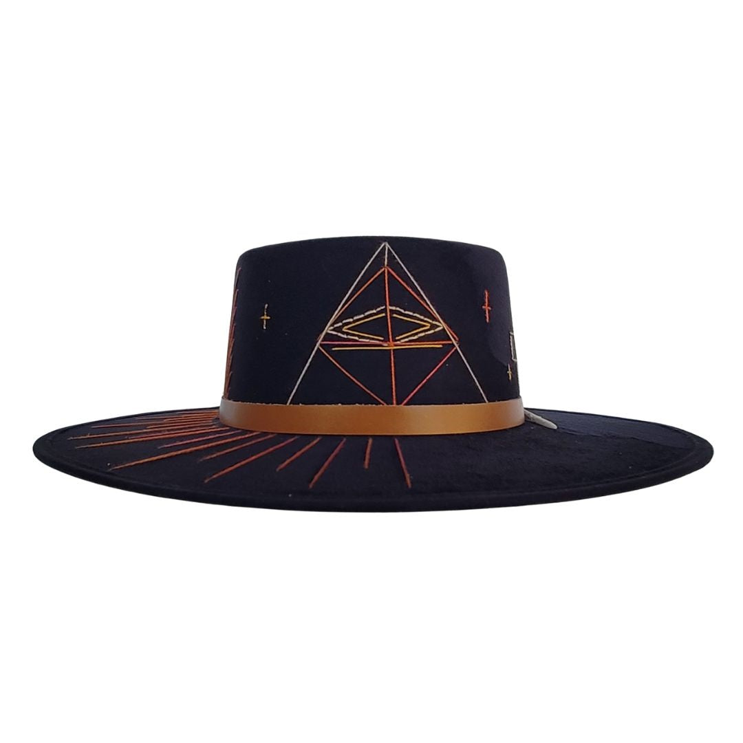 Igraine Telescope Crown Hat - Black