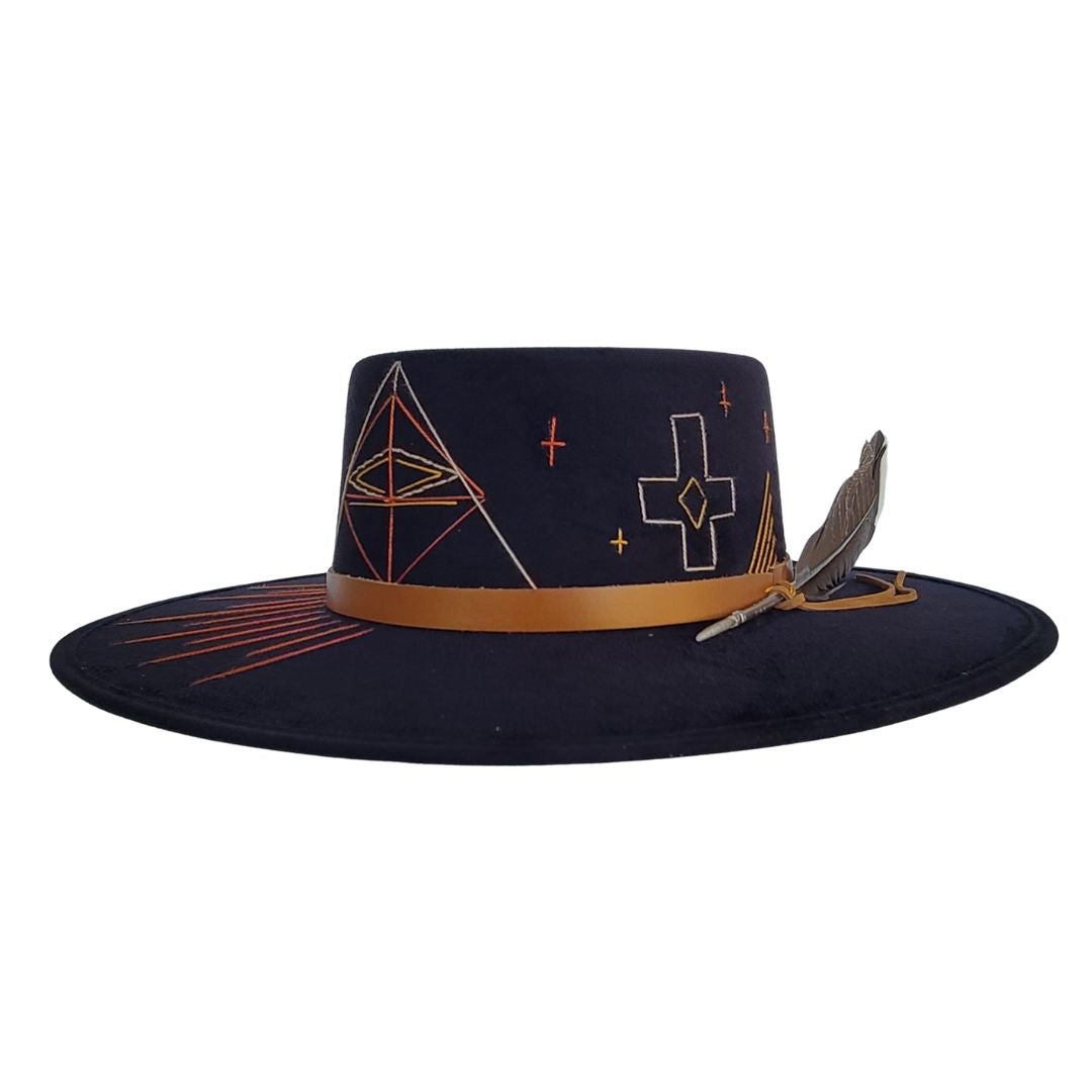 Igraine Telescope Crown Hat - Black