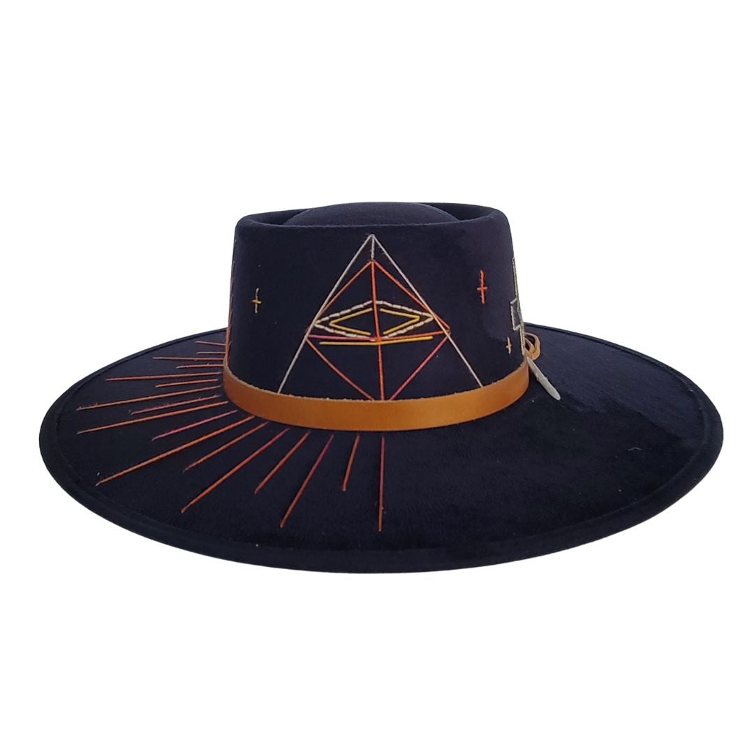 Igraine Telescope Crown Hat - Black