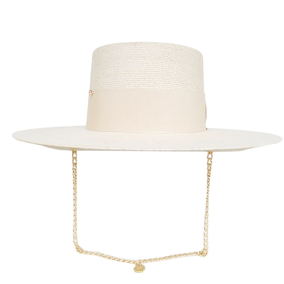 Kelda Straw Boater Crown Hat