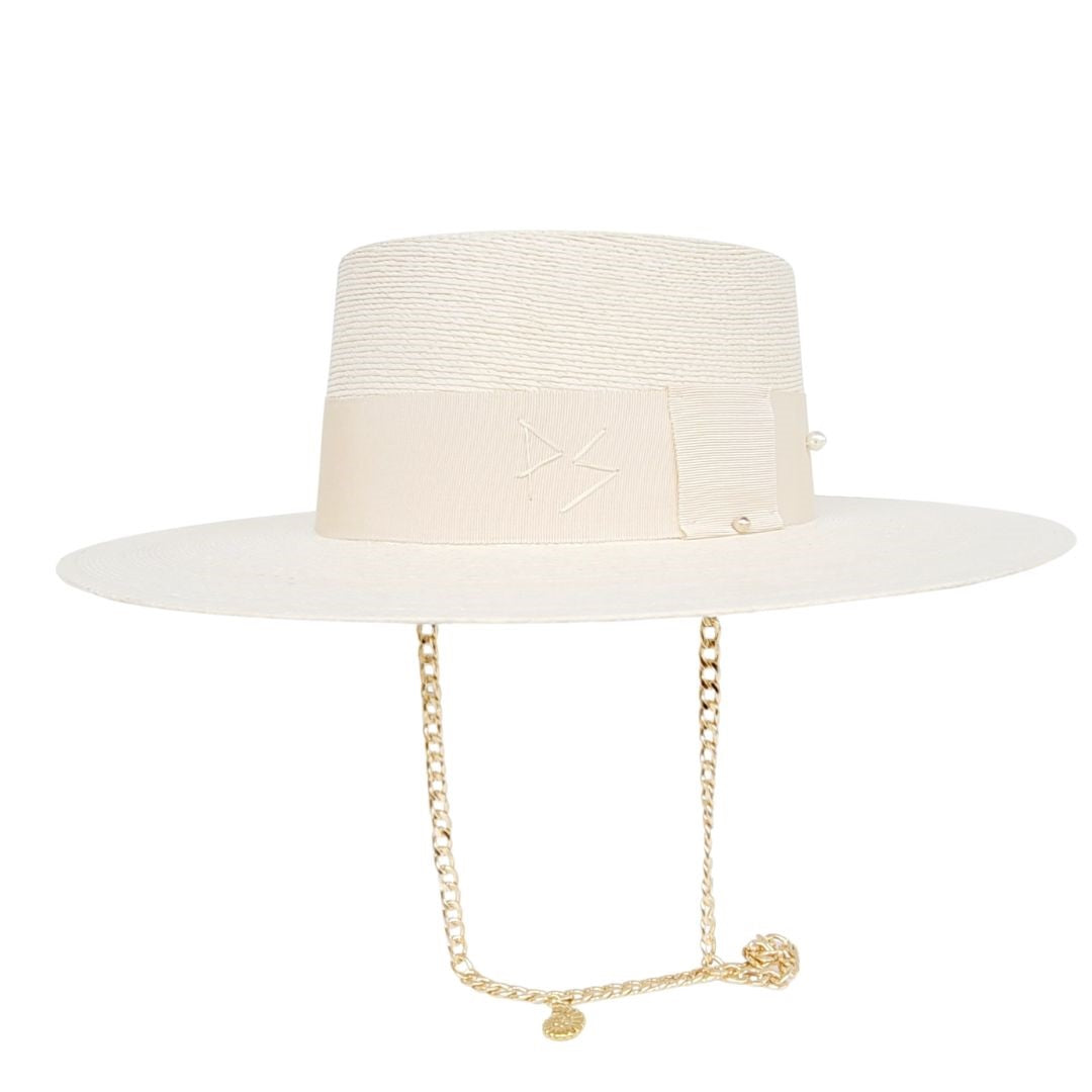 Kelda Straw Boater Crown Hat