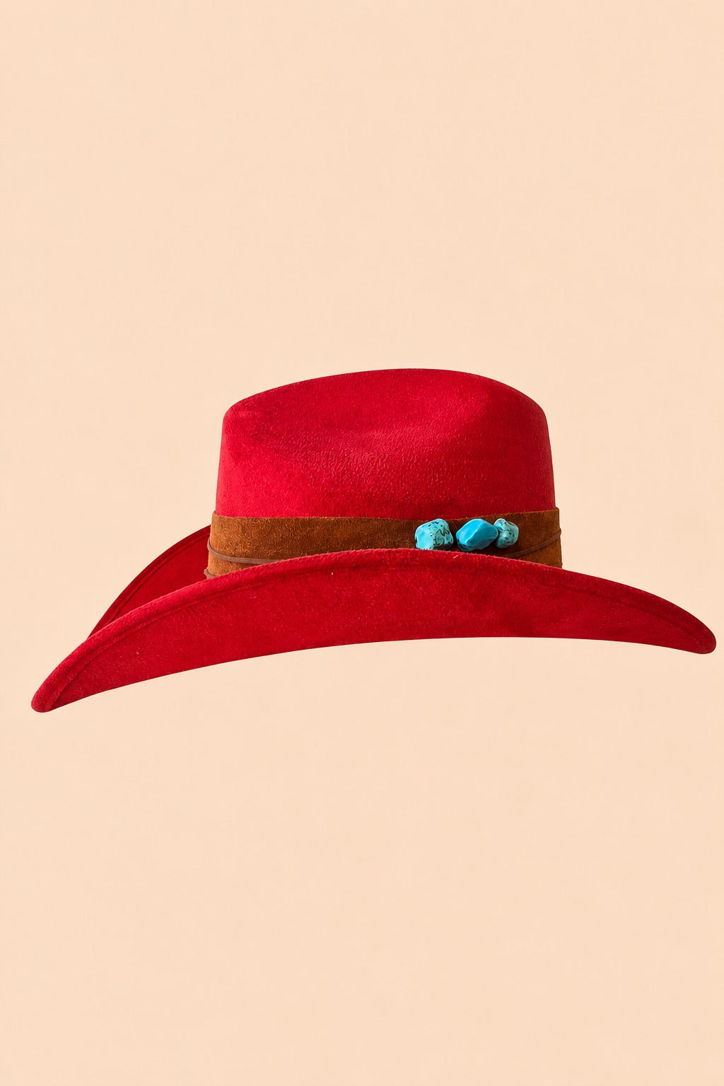 Kyveli Cowboy Crown Hat - Red