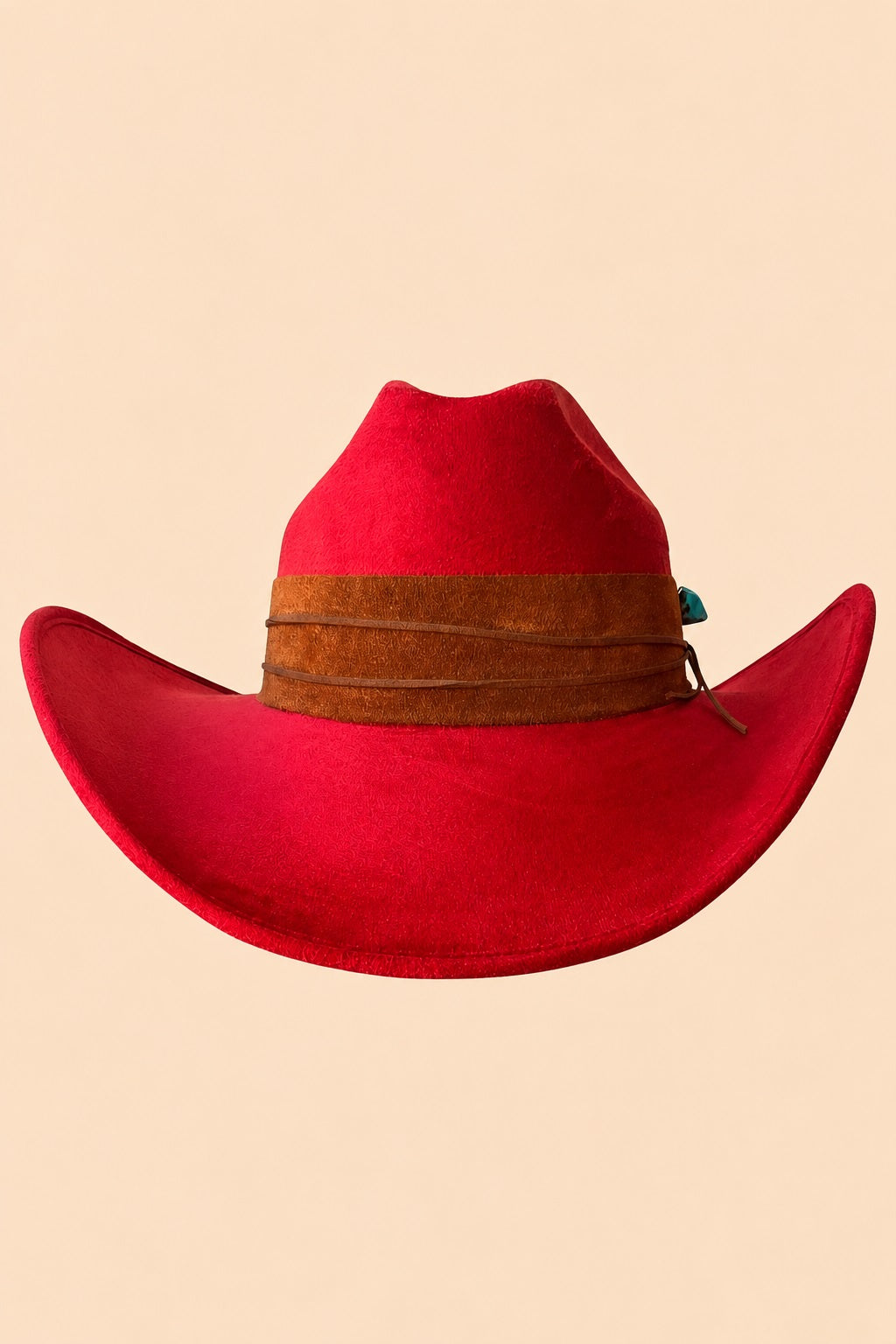 Kyveli Cowboy Crown Hat - Red