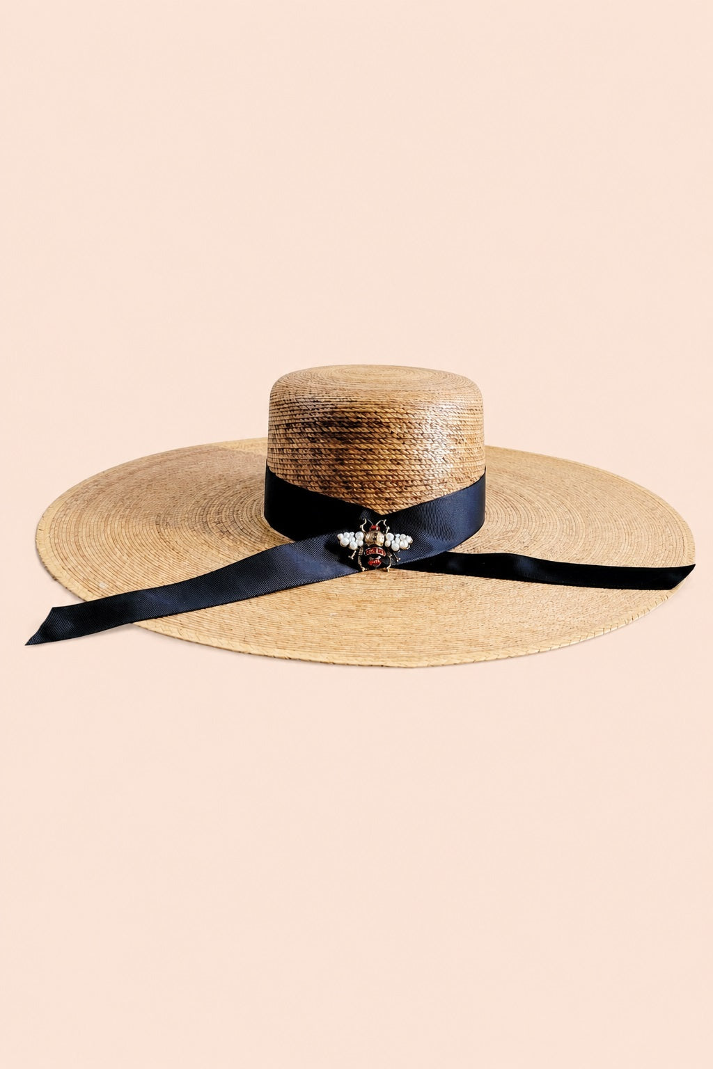 Luisa Straw Boater Crown Hat - Wide Brim