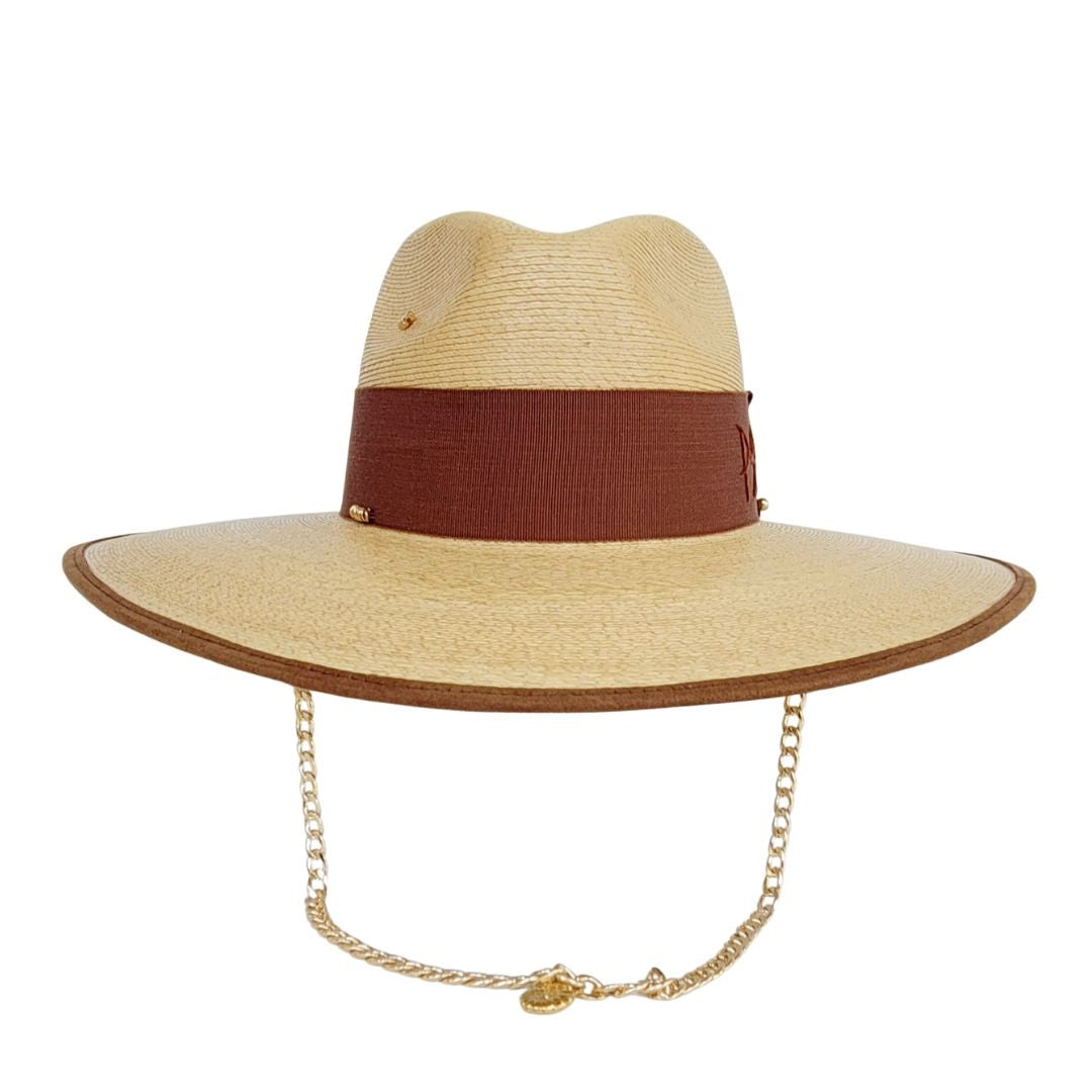 Loretta Straw Fedora Crown Hat