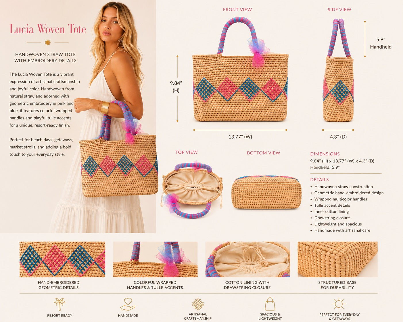 Lucia Woven Tote