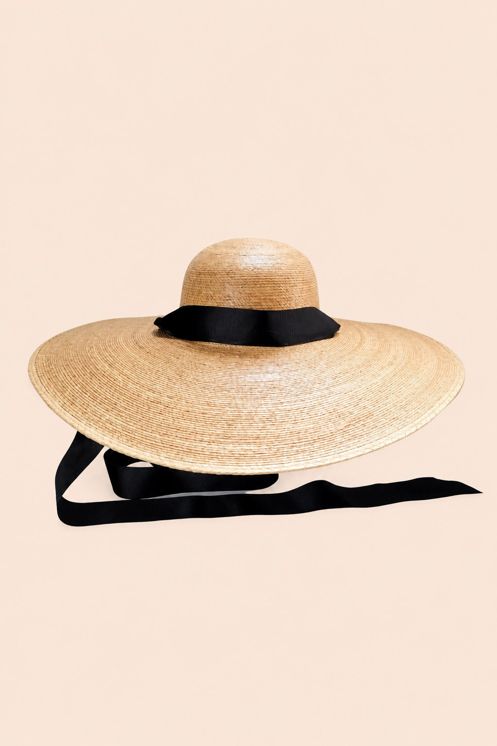 Mishell Straw Boater Crown Hat - Wide Brim