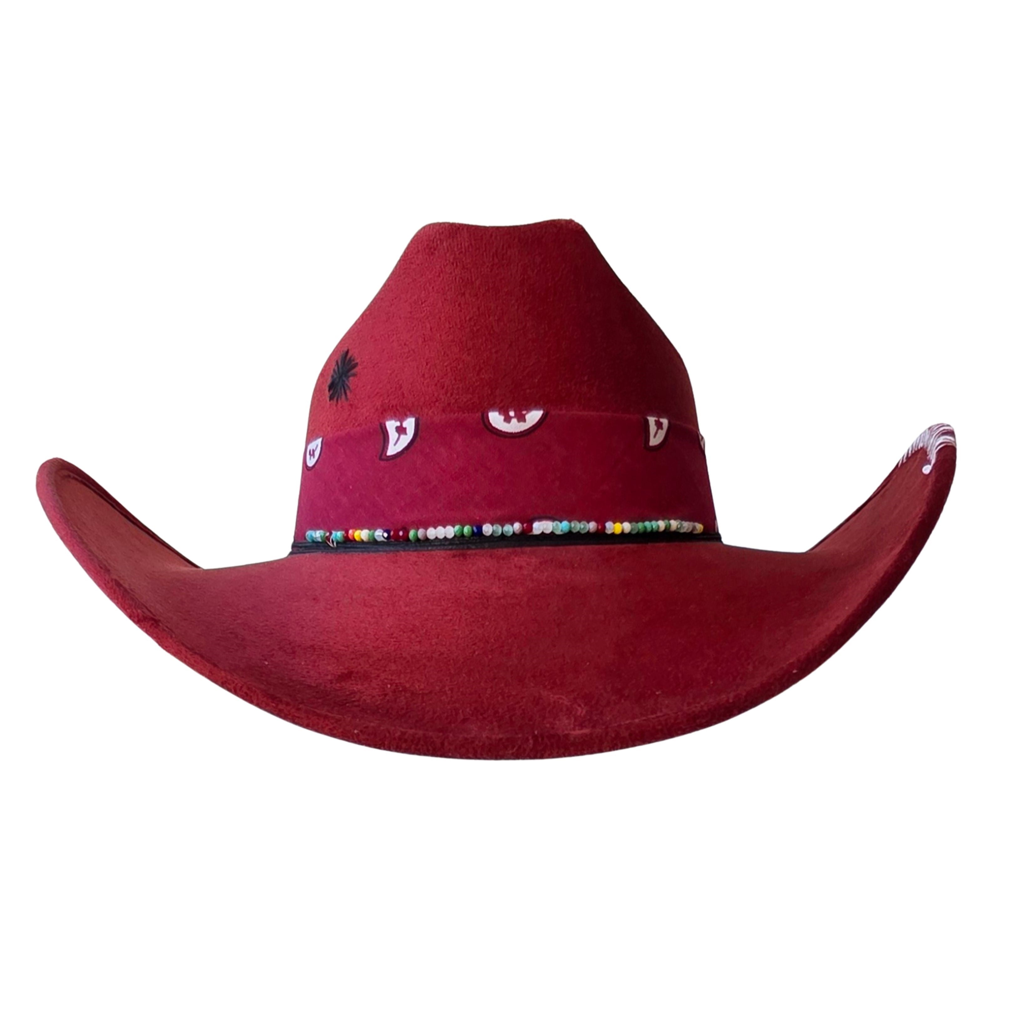 Myrto Cowboy Crown Hat - Burgundy