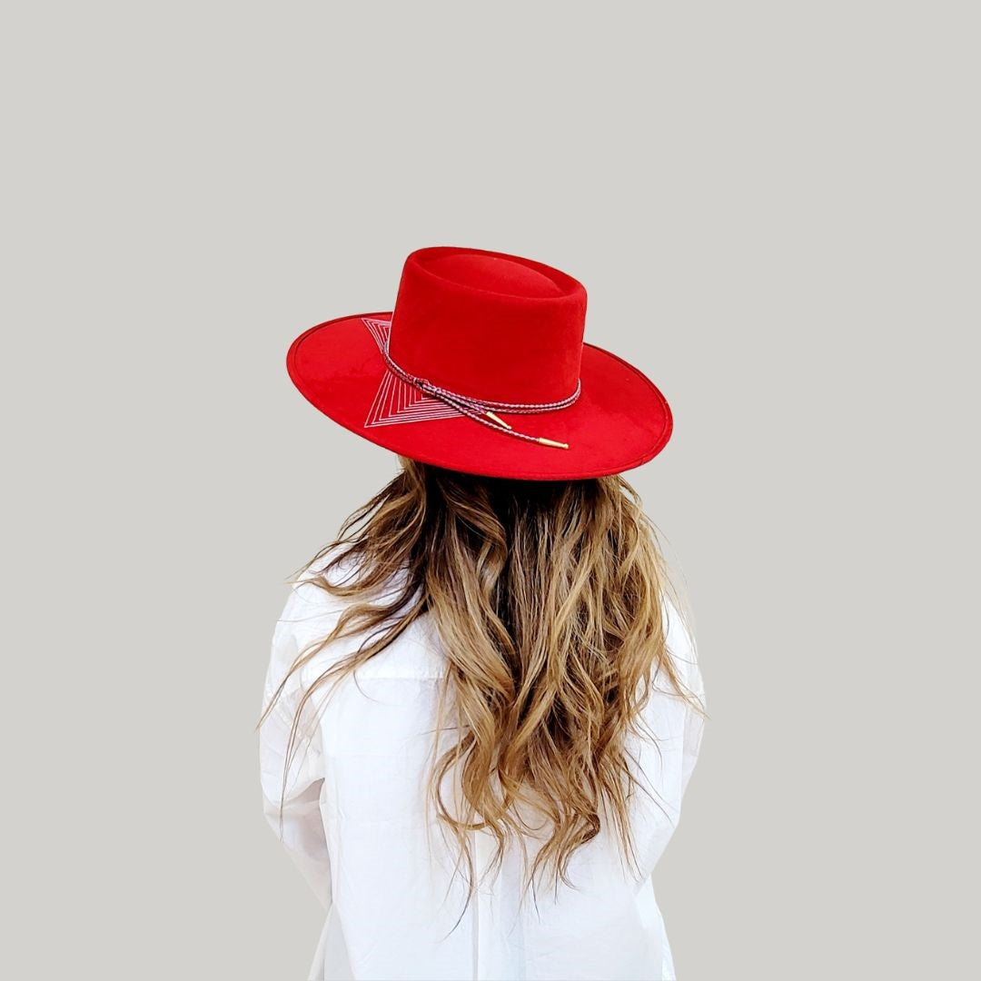 Olia Telescope Crown Hat - Red