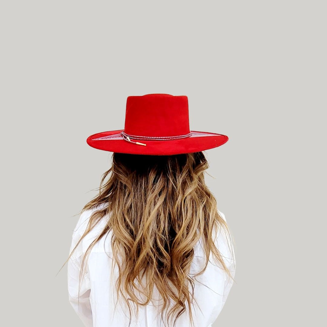 Olia Telescope Crown Hat - Red