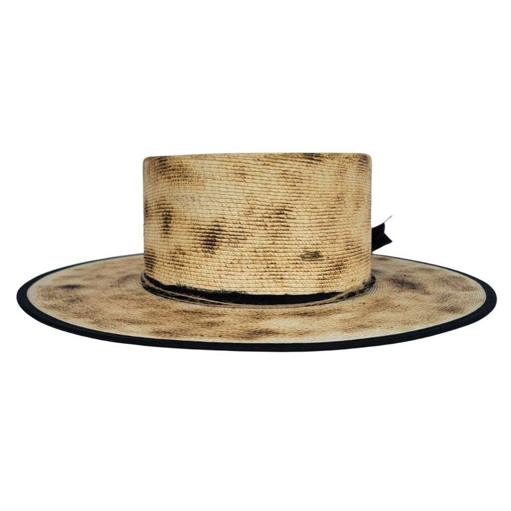 Rika Straw Boater Crown Hat