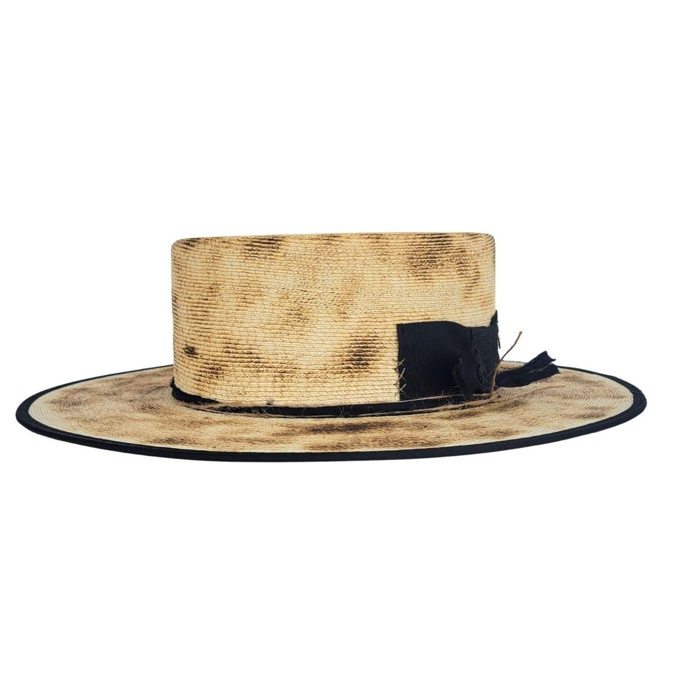 Rika Straw Boater Crown Hat