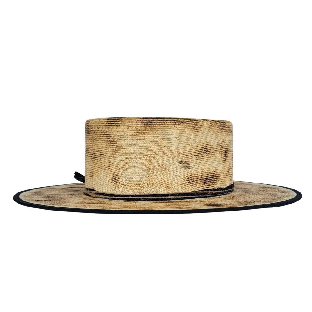 Rika Straw Boater Crown Hat
