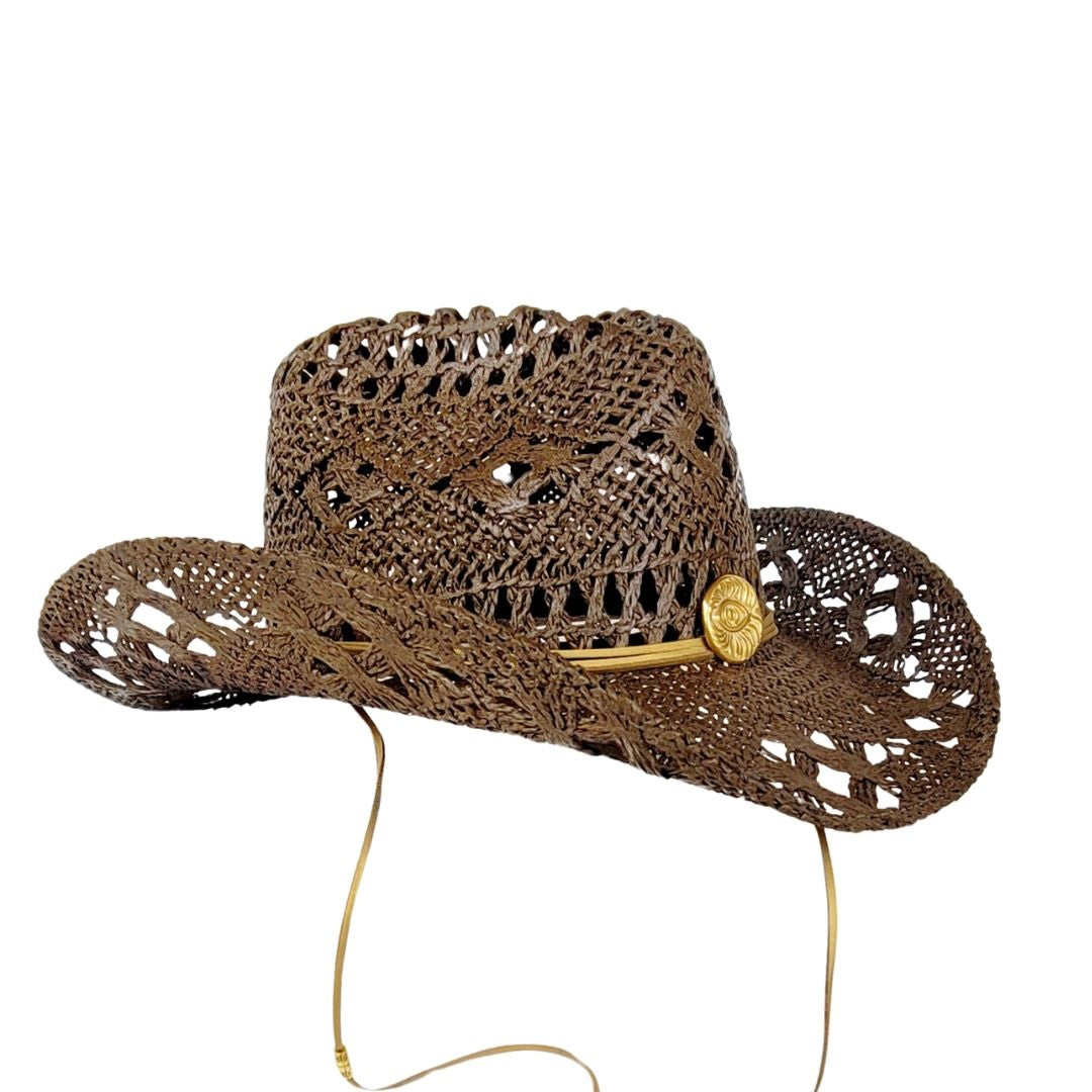 Shay Vented Straw Western Hat