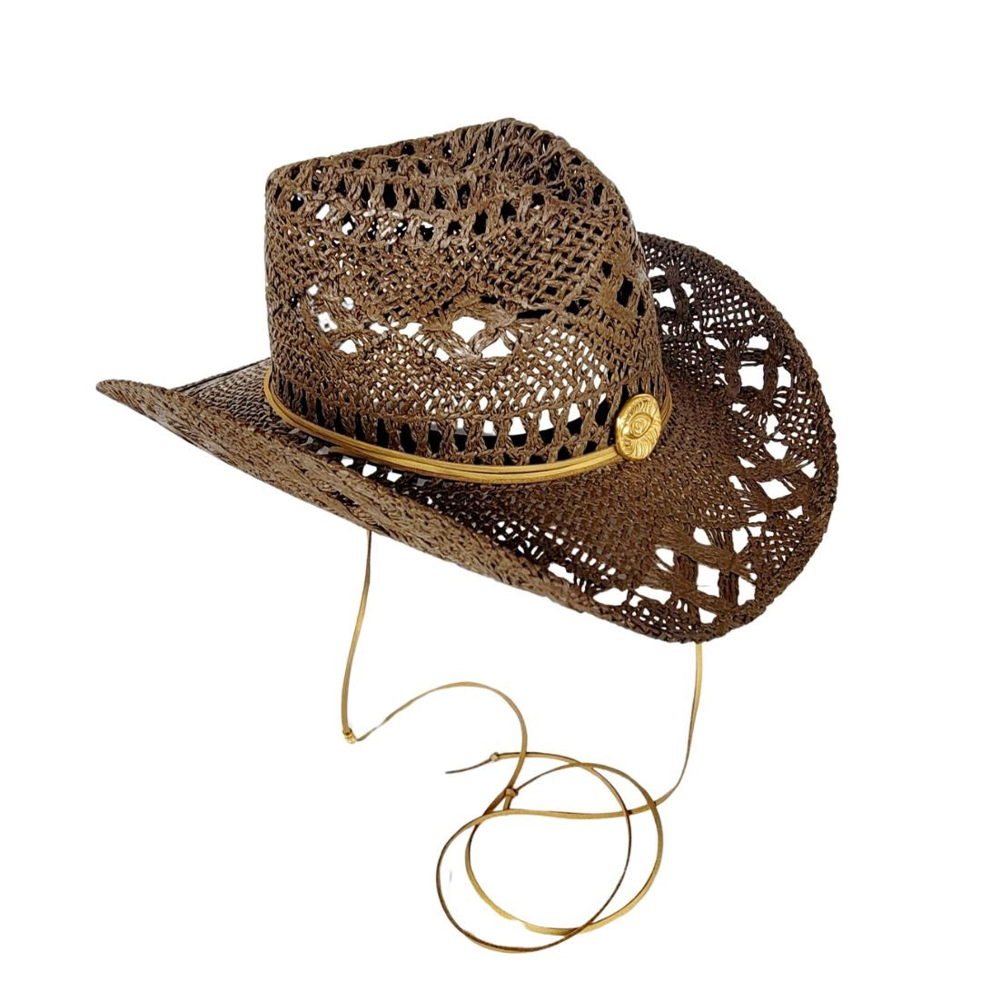 Shay Vented Straw Western Hat