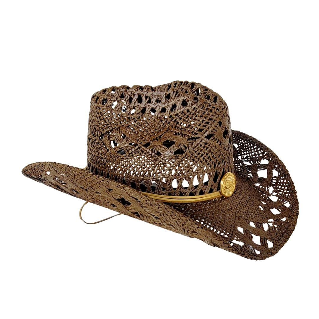 Shay Vented Straw Western Hat